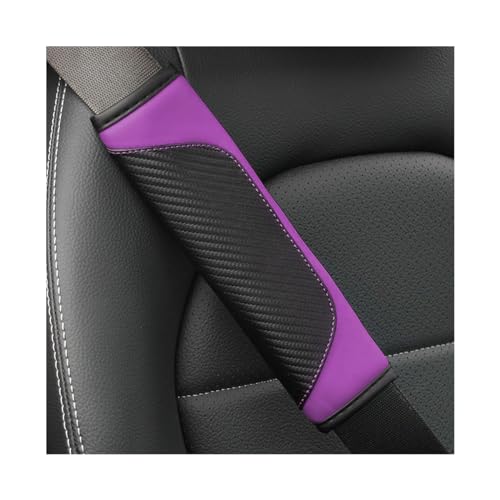 Image of Osilly 2PCS Car Seat Belt Cover, Carbon Fiber Seatbelt Shoulder Protection, Soft Car Seat Belt Strap Cushion Protect Your Neck and Shoulder, Car Accessories Seat Belt Pad for Car Truck (Purple)