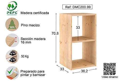 Étagère DINAMIC pin massif FSC 70,8 cm Europe&Nature