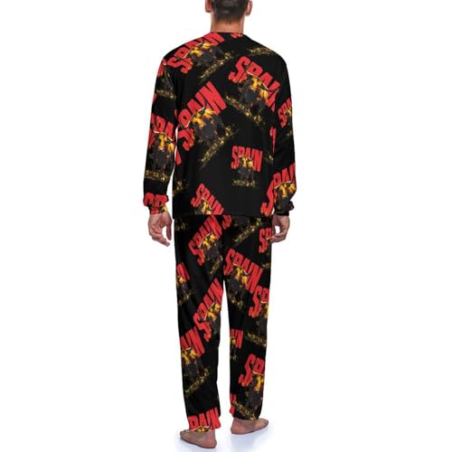 Spain Spanish Bullfight Pajamas for Men Lounge Sleepwear Long Sleeve Shirt And Trousers 2-Piece Pjs Set2