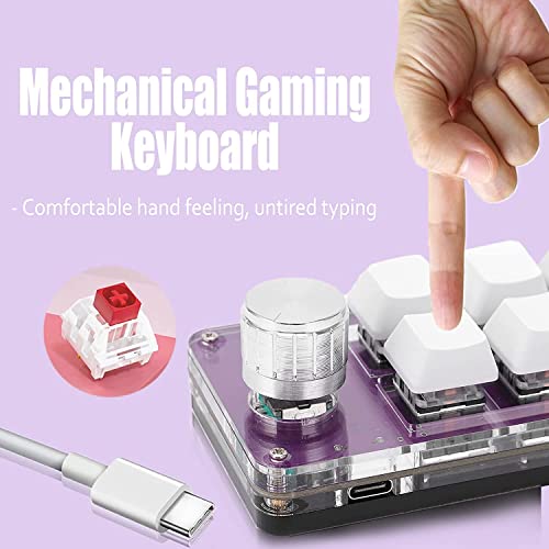 Cuifati 6-Key Mini Keypad One Handed Mechanical Gaming Keyboard, Multifunctional Shortcut Programmable Macro Keyboard, With Knob, Plug And Play, For Windows, For Vista, For Linux, For Macos #TOP2