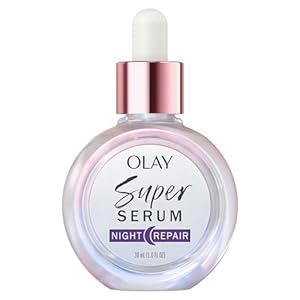 Olay Super Serum for Night Repair 1.0 oz, 5-in-1 Lightweight Skin Cell Renewing Face Serum, Wrinkle Correcting Treatment with Salicylic Acid & Niacinamide