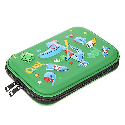 Ahomi Federmäppchen, Cartoon-Design, für Mädchen und Jungen, große Kapazität, Federmäppchen grün