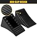 Komokeru 4 Pack Heavy Duty Wheel Chocks, Solid Rubber RV Wheel Chock for Trailers, Black Tire Chocks for Cars, Truck,Travel Trailers, Camper and ATV, 6.5