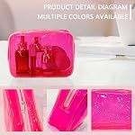 TotePrint 5 PCS Portable Waterproof Solid Makeup Bag Set for Travel, Clear Makeup Bag with Zipper for Purse Brush Bag Pen Pouch, pink+yellow+green+purple+Orange, 7.09x2.4x4.72inches