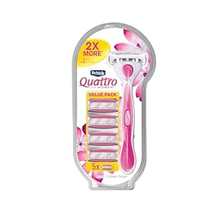 Schick Quattro Women’s Razor Value Pack – 1 Handle & 5 Refills