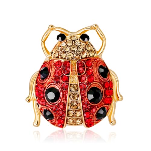 Broche coccinelle pour femme au fini zinc impeccable, bijou bohème pour robe de soirée