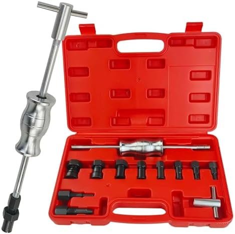 YuYBrightmi 12pcs Blind Hole Collet Bearing Puller Set,8-32mm Inner Bearing Extractor with Slide Hammer Internal Bearing Extractor Puller Kit for Motorcycles, ATVs, and Scooters etc