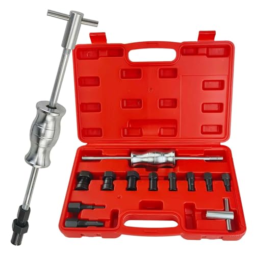 YuYBrightmi 12pcs Blind Hole Collet Bearing Puller Set,8-32mm Inner Bearing Extractor with Slide Hammer Internal Bearing Extractor Puller Kit for Motorcycles, ATVs, and Scooters etc