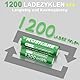 Wiederaufladbare 1,5 V AA AAA Lithium Batterien mit Ladegerät,4er-Pack 3700 mWh Doppel A und 4er-Pack 1300 mWh Dreifach A Batterien mit hoher Kapazität,bis zu 1200 mal aufladbar(Weiß+Grün)