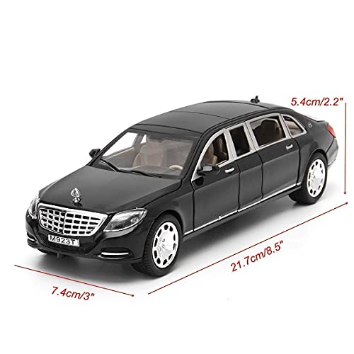 Image of Alloy Car Model Diecasts Metal Toy with Sound /Light /Pull-Back Off-Road Vehicles Car Model Collection Kids Toys Gift Multicolor Pack of 1 (1:32 Maybach S 600 Black)