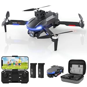 Drone with Camera for Kids, 1080P HD FPV Foldable Drones for Beginners, Brushless Motor Drone with Carrying Case, Long Flight Time, One Key Take Off/Land, Altitude Hold, 360° Flip, Obstacle Avoidance