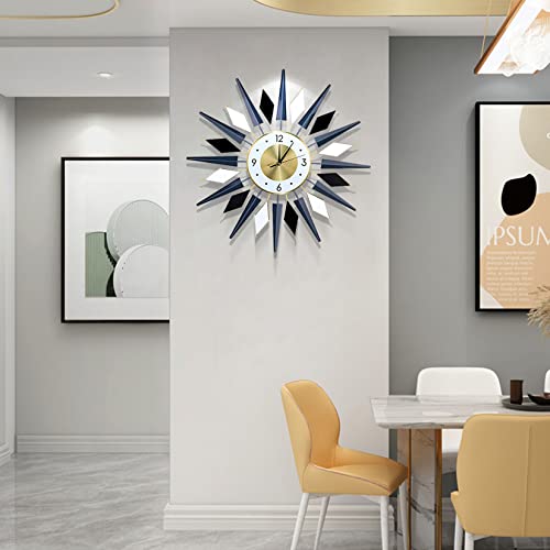 Asadal Large Decorative Wall Clocks Mid Century Silent Non-Ticking Big Metal Clocks 3D Modern Art Wall Clock For Living Room Dining Room Kitchen Bedroom Decor, Dia 24 Inch #TOP2