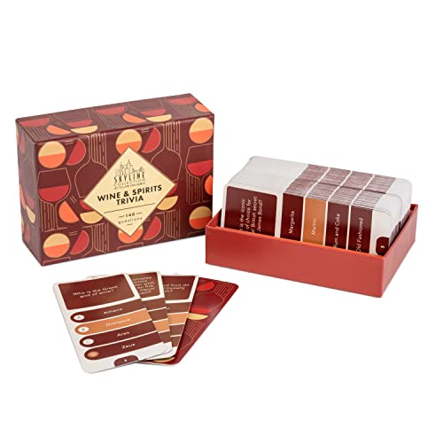 Yellow Cab Games - Wine & Spirits Trivia, 140 Question Cards - Game Night Entertainment For Families & Friends, 2+ Players - Test Your Knowledge With Our Unique Skyline Collection Trivia Sets #TOP1
