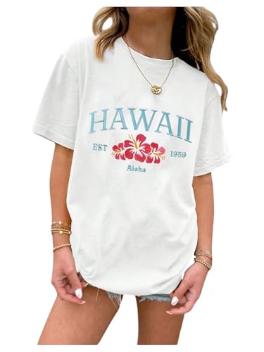 Image of RoseSeek Girl's Graphic Tees Short Sleeve Crewneck T Shirts Casual Summer Tops Cute Preppy Clothes