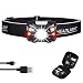 Rechargeable Cree LED Headlamp, Ultra Bright 500 Lumens with White Red Lights, Hands-free, Long Last 48 Hours, Lightweight with Portable Pouch, Best Headlight for Indoor Outdoor Many Lighting Use