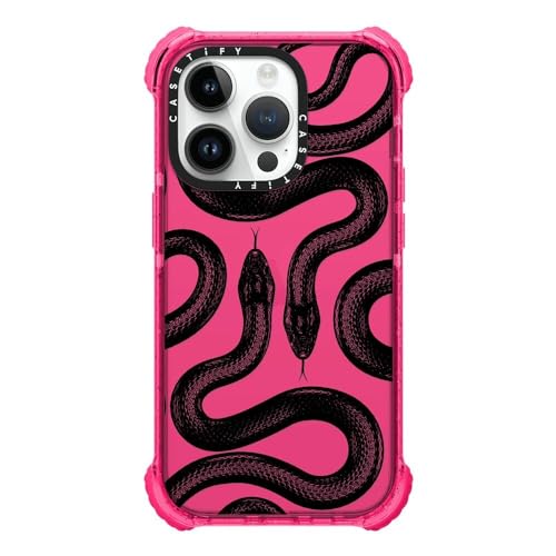 Coque CASETiFY ultra impact iPhone 14 Pro design serpent royale noir