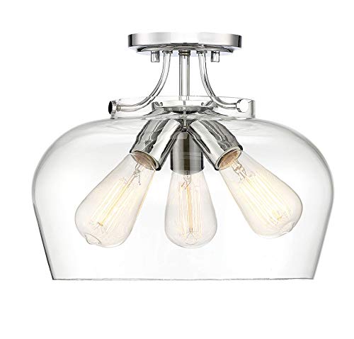 One-Day Sale: Up to 60% Off Savoy House 6-4035-3-11 Octave 3-Light Semi-Flush in a Polished Nickel Finish (13" W x 11" H)