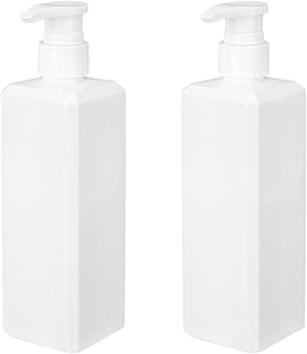 LOEFLIFA 2 Pcs Transparent Plastic Press Pump Bottles for Shower Gel Liquid Storage Refillable Soap Dispenser Containers for Travel Home Hotel Use