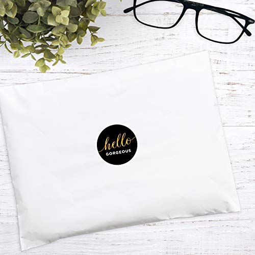 Hello Gorgeous Stickers / 250 Small Business Labels / 1.5" Order Package Envelope Seals/Elegant Gold Foil Sticker/Made in The USA