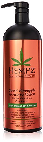 Hempz Sweet Pineapple and Honey Melon Herbal Volumizing Conditioner for Color-Treated Hair, 33.8 oz. - Restorative, Moisturizing Conditioners to Tame Heat, Humidity, Frizz - Premium Hair Products