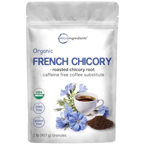 Organic French Chicory Root, 2lbs | Roasted Chicory Granule | Brews like Regular Coffee | Caffeine Free Coffee Substitute | Rich in Prebiotic Fiber | Non-GMO