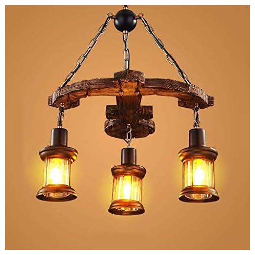 Enkel och cool vägglampa Båge och pil form trä hängande ljuslogg antik lykta hängande lampa för kök ö sovrum bar vardagsrum aisle restaurang 3-lätt e27