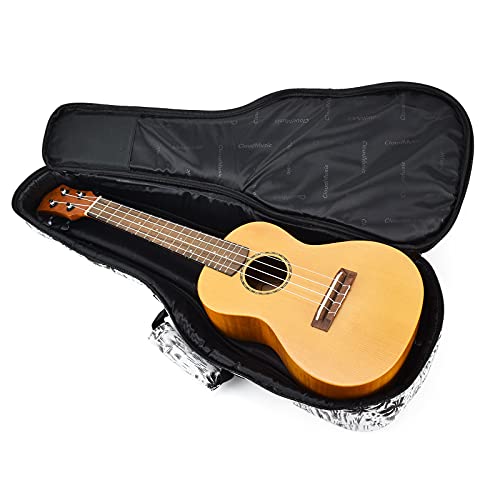 CLOUDMUSIC Ukulele Case Gig Bag Padded Backpack For Concert 23" Inch(Concert, Hawaii Coconut Pattern Black and White) by CLOUDMUSIC - Image 6