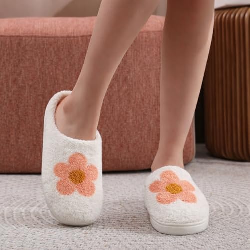 Image of LNERIP Animal Slippers Fruit Slippers Plant Slippers Various Cartoon Patterns Fluffy Soft Memory Foam Retro Indoor Outdoor Home Couple Shoes