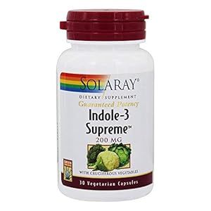 Solaray Indole-3 Supreme with Cruciferous Vegetables – Women’s Health Support – DIM Plus Broccoli, Kale, and More – Lab Verified, 60-Day Guarantee – 30 Servings, 30 VegCaps