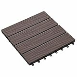 vidaXL Tile de Decking Diseño 3D 11 pcs Marrón Oscuro 30 x 30 cm WPC, decora tu balcón con estilo