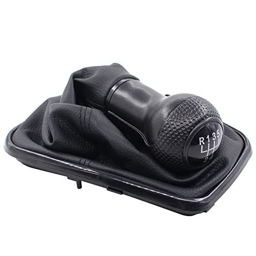 Xtremeamazing 5 Speed Gear Shift Knob Stick Shifter Lever Head With Gaitor Boot Cover Pu Leather For Golf Bora Jetta Mk4 Gti R32 1999-2005 #TOP3