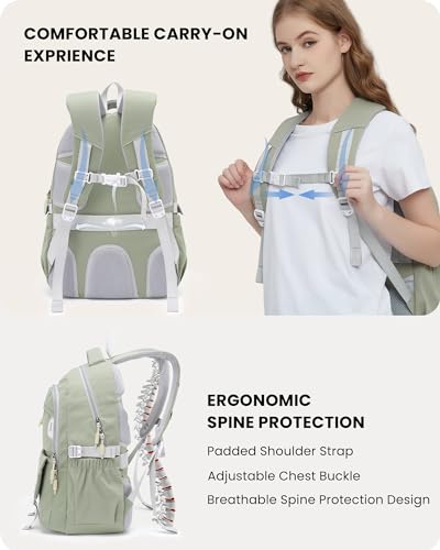 Travel Backpack for Women and Men, 30L Ergonomic Casual Backpack Multi-Purpose Daypack for Camping Hiking Traveling Outdoor, Green3