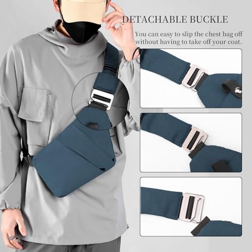 Image of Anti Theft Crossbody Bag,Sling Bag for Women Men,Multi-pocket Chest Shoulder Bag for Travel, Sport, Work