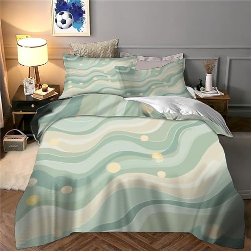 Housse de couette microfibres 200x200 motif ondulé abstrait - 6
