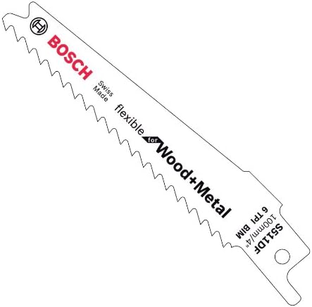 Bosch Professional 5 pieces Reciprocating Saw Blade S 1122 EF Flexible for Metal (for metal, 225 x 19 x 0,9 mm, accessories for reciprocating saws)