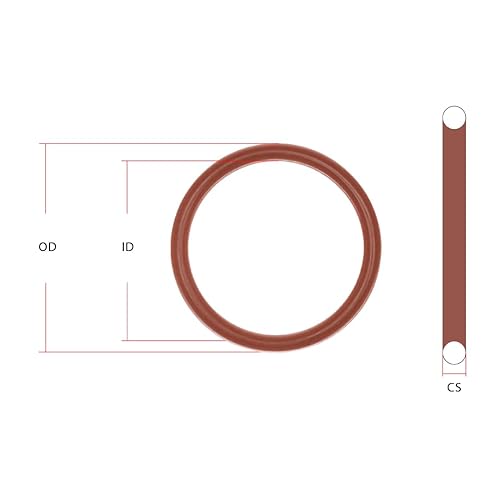 Miniatura 2 de 161 Junta tórica de silicona, durómetro 70A, rojo, 5-12" diámetro interior, 5-1116" OD, 332" ancho (paquete de 5)