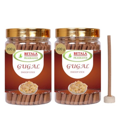 Image of Betala Fragrance Flavour Dhoop Sticks for Pooja, Pack of Gm Dhup Batti with Holder, Agarbatti, Incense Stick, Sandal, Cones, Cup, Sambrani (400 Gm, Guggal)