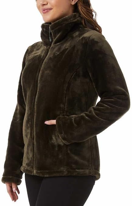 32 Degrees Heat Women Soft & Cozy Plush Velvet Full Zip Jacket | Green, XXL - Image 2