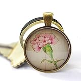  aaaAA Nelke – Januar Geburtsmonat Blume – Blumen-Schlüsselanhänger – Geburtstagsgeschenk – Rosa Blume Schlüsselanhänger Geschenk für sie