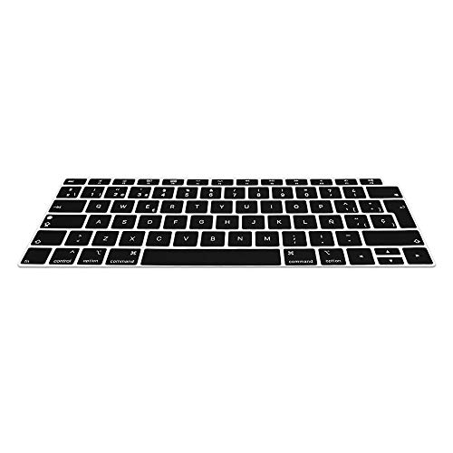 kwmobile Protector Compatible con Apple MacBook Air 13' 2018 2019 2020 A1932 - Cubierta para Teclado en español Tipo QWERTY Negro