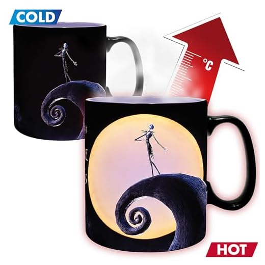 607254b - Lot de 2 mugs Nightmare Before Xmas - Mug Heat Change 460ml - Jack & la lune (PlayStation 4)