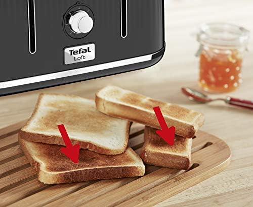 Tefal Loft TT760840 4-Slot Toaster/Black Slice, Plastic, 1700 W