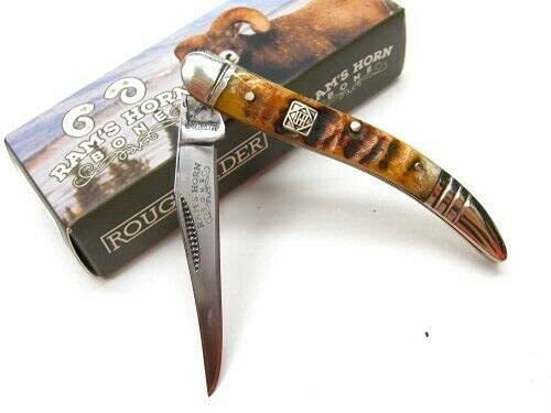 S.s. Folding Knives Rough Rider Rr1548 Brown Ram Horn Toothpick Straight Open Folding Pocket Knife Outdoor Survival Hunting Knife For Camping By Survival Steel #TOP3