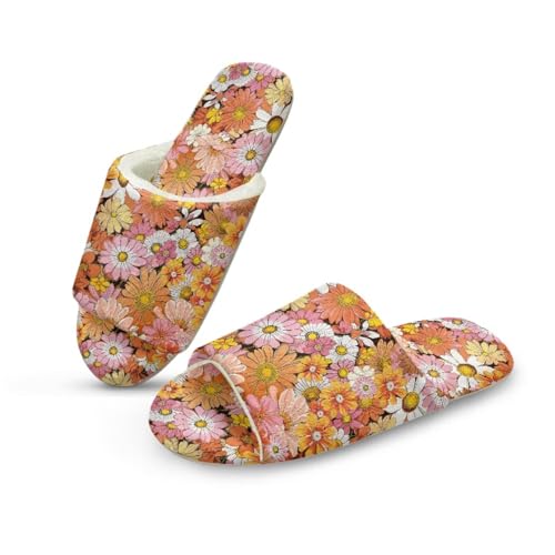 Women's Open Toe House Slippers Breathable Memory Foam Slip-On Summer Indoor Slippers, Non-Slip Sole