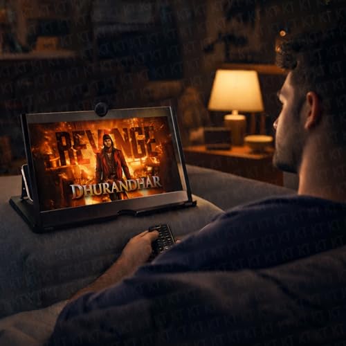 Image of DRUMSTONE ( 2026 Brings 15 Years Warranty ) 12 Inch 3D Mobile Screen Magnifier with Foldable Stand | HD Phone Screen Enlarger | Eye Protection Amplifier for Movies Gaming Video