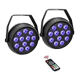 Telbum Stage Lights DJ Lighting 12 LED RGB Mini Par Light Remote Control Sound Activated Uplights fo