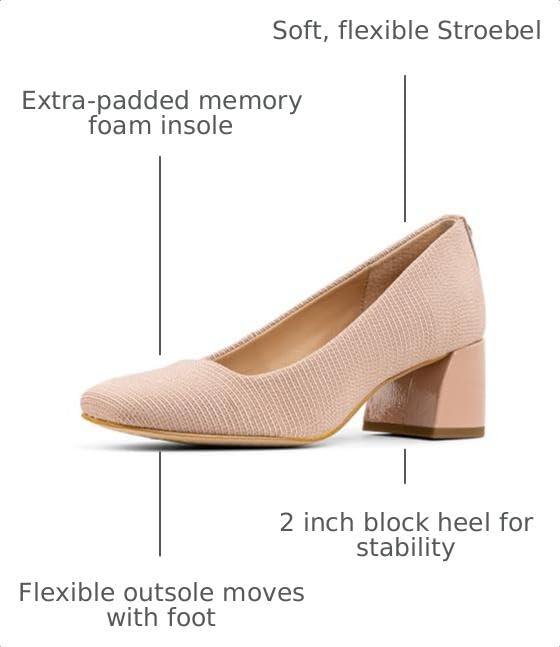 Image of Donald Pliner Women's Aquarius 2 inch Block Heels, Square Closed Toe Chunky Heels for All Day Wear