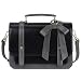 ECOSUSI Crossbody Bags for Women Vegan Leather Briefcase Purse Small Vintage Satchel Shoulder Bags with Detachable Bow, Black