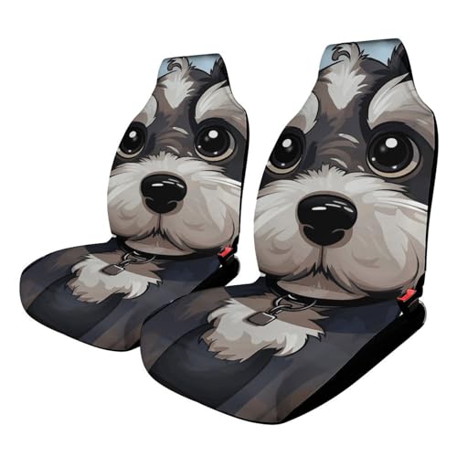 Housse de siège auto élastique Schnauzer respirante et universelle quatre saisons