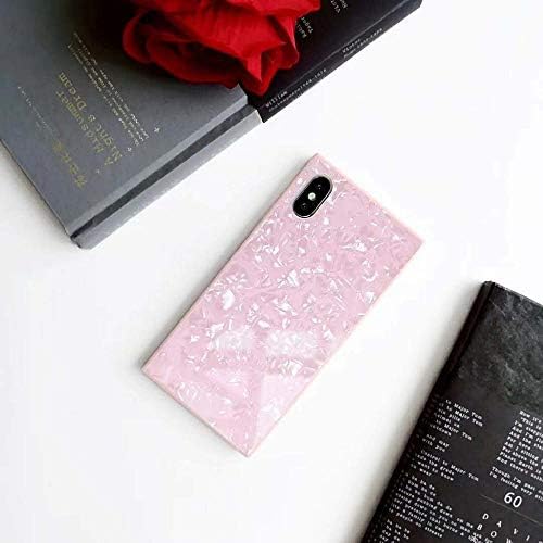 Treading - Phone Case for iPhone Xs x s Solid Square Glass Shell case for iphoneX Cases [ iPhone Xs 8 ]